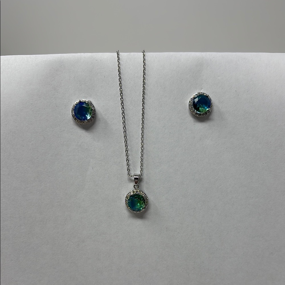 Blue and Green Stone Jewelry Set
